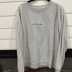 Gray 'Mama' Embroidered Sweatshirt